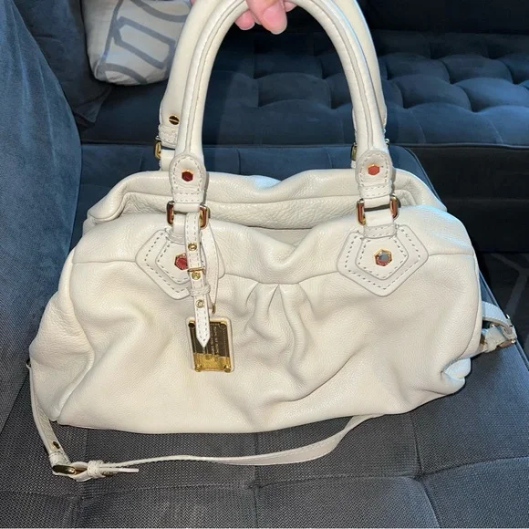 Marc Jacobs Classic Q Groovee Beige Leather Satchel Bag - Picture 12 of 16